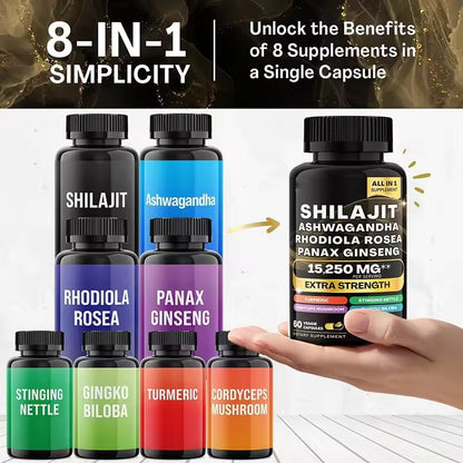 Himalayan Shilajit Gummies — Ashwagandha, Black Musli & Gokshura Blend 60 gummies