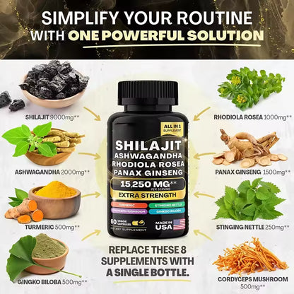 Himalayan Shilajit Gummies — Ashwagandha, Black Musli & Gokshura Blend 60 gummies